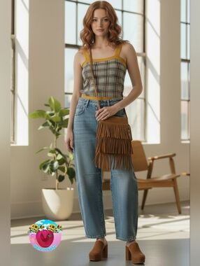 LOFT Sweater- Heritage Check- Size Large-EUC